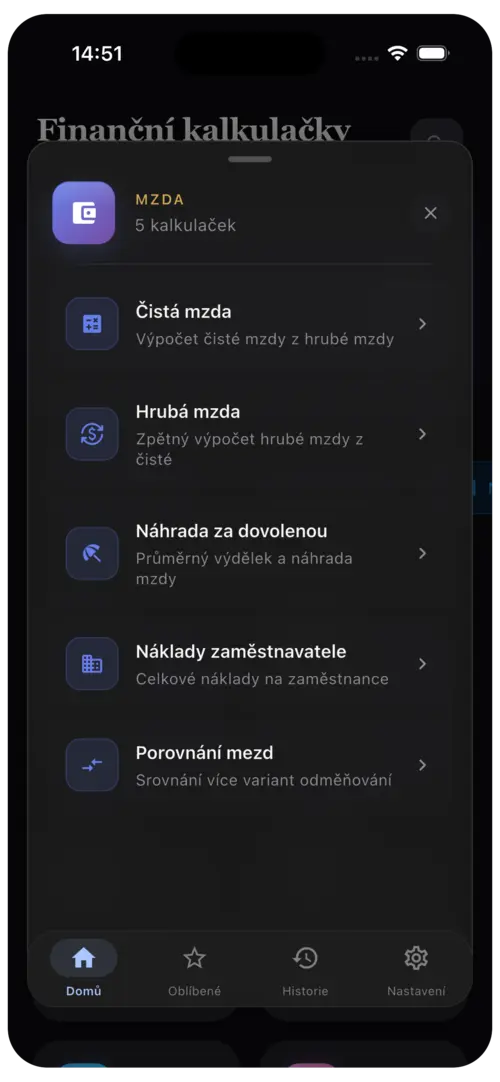 Kategorie kalkulaček