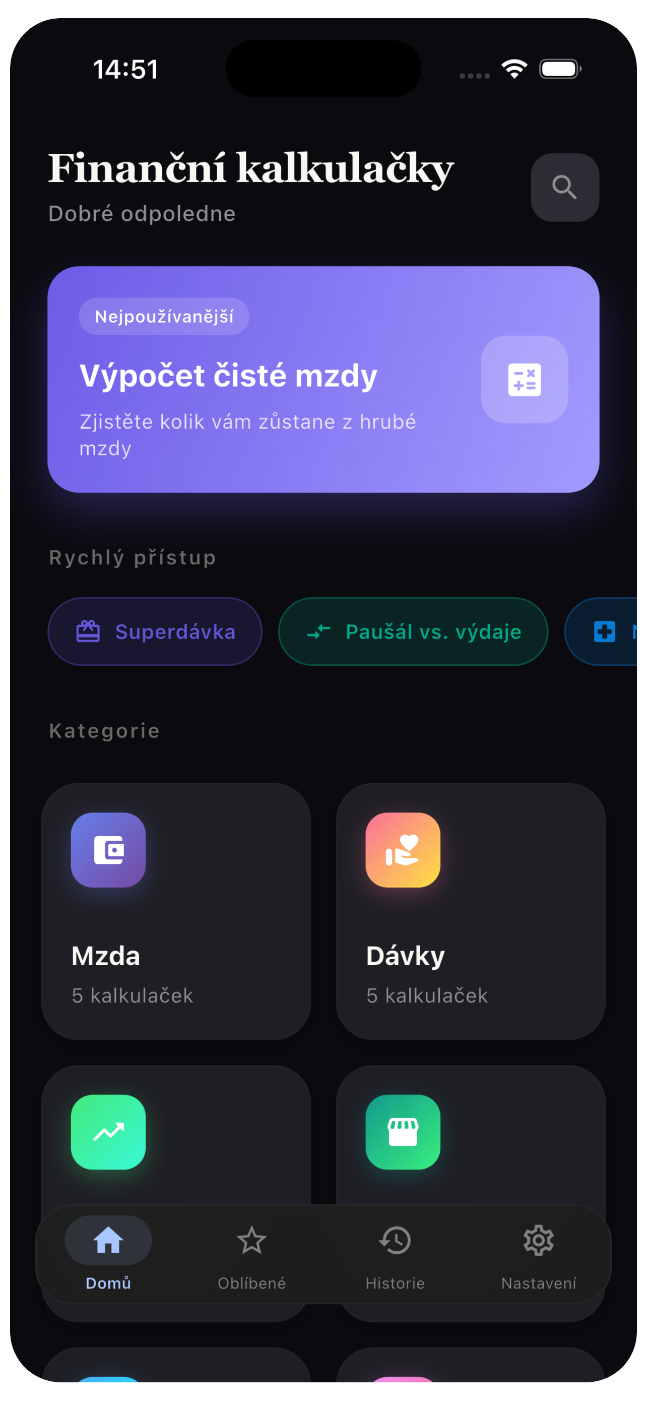 Kalkulačky Dark