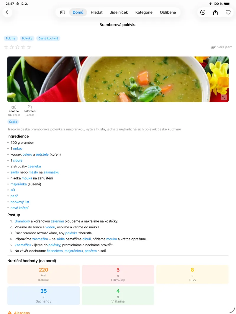 iPad — domovská obrazovka