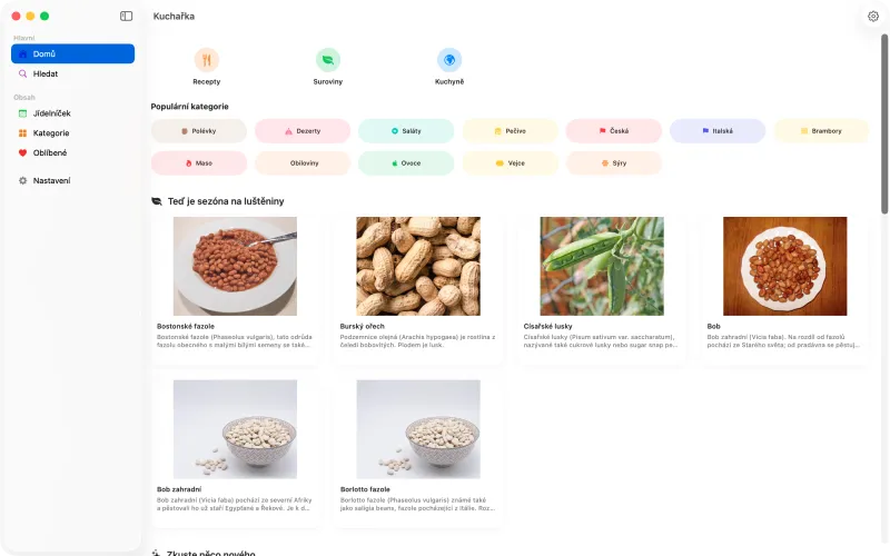 Mac — domovská obrazovka