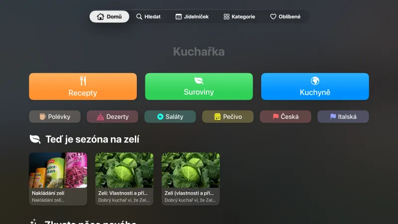 Apple TV — domovská obrazovka